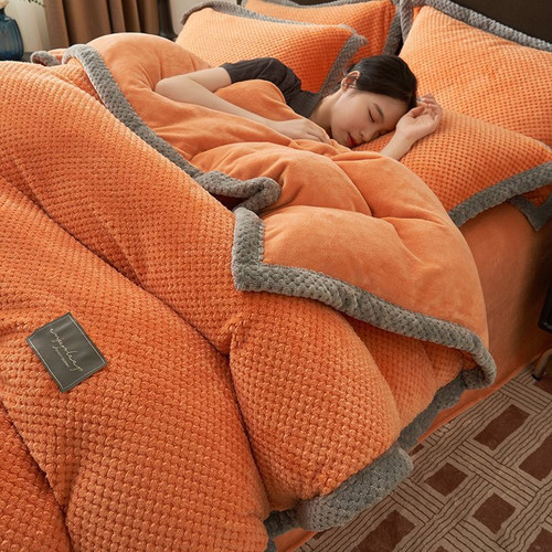 Thick Warm Milk Fiber Four-piece Velvet Bed Sheet Quilt Cover Q119-CJYD1957808