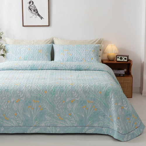 Pattern: Yan Ran, Size Specification: 220 X240cm-Bedspread and Pillowcase  2pc, Specification:  - S Q119-CJYD254244176XC