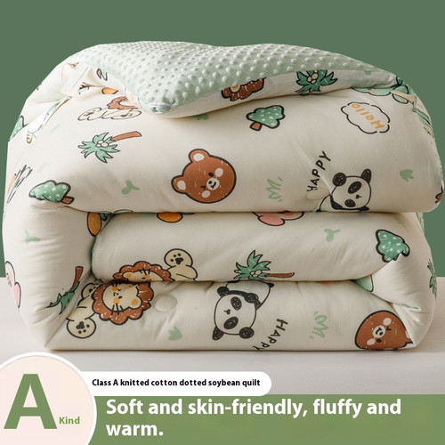 Color: Zoo, Size Specification: 150X200cm 1.75KG - Beanie Velvet Quilt Soybean Fiber Duvet Insert A Q119-CJYD253904721UF