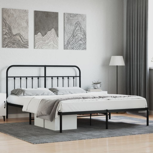  Bed Frame Black Steel Full Durable Bed Frame Rectangular A949-352583