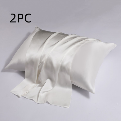 Color: White, Size: 51x91CM-2PC, style:  - Zipper Silk Double-sided Pillowcase Household Q119-CJCS247223329CX