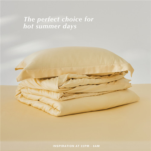 Pattern: Plain Yellow, Size Specification: Single Duvet Cover 180 X220cm - Quilt Cover Silky Cool F Q119-CJYD244311918RI