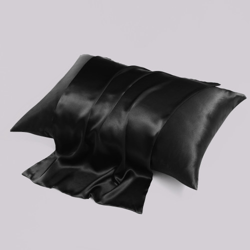 Pattern: Black, Size Specification:  48x74cm - Zipper Silk Double-sided Pillowcase Household Q119-CJYD246236416PK