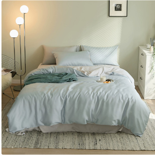 Color: Crystal blue, Please Input: 1.8m flat sheet 4pcs - Four-piece Set Light Luxury Summer High S Q119-CJYD231655312LO