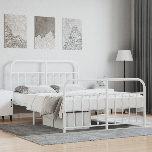  Bed Frame White Powder-coated steel 53.1x74.8 in A949-352644