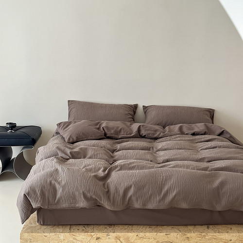 Pattern: Chocolate, Size Specification: 2.0m Bed Sheet - Class A Cotton Texture Tree Pattern Four-p Q119-CJCS254709939MN