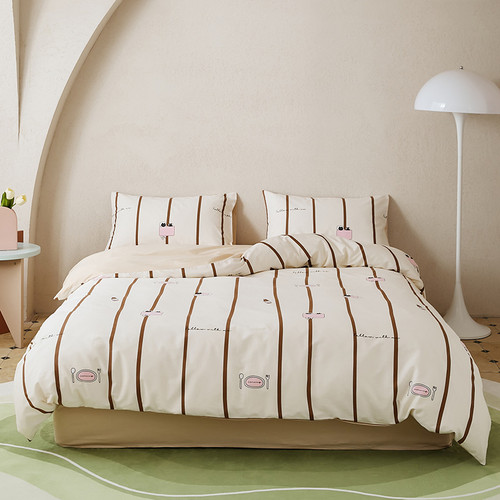 Pattern: Princess Cat, Size Specification: 1.5m Fitted Sheet Four Pieces - 2024 New All-cotton Prin Q119-CJCS208141709IR