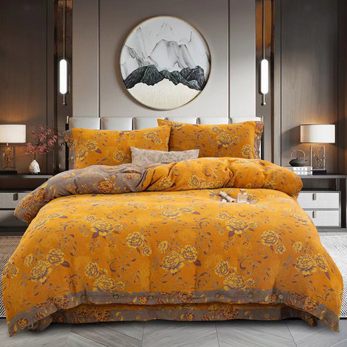 Pattern: Blossom In The Field Yellow, Size Specification: 2.0 flat sheet - Cotton Double-layer Yarn Q119-CJCS253809434HS