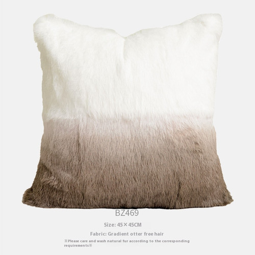 Color: Light Brown Gradient 45x45cm, Size: Pillowcase Only - Modern Light Luxury Vintage Sofa Flann Q119-CJZT203867103CX