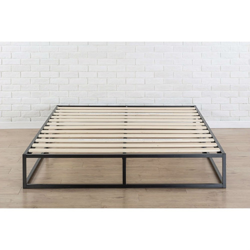 King size Modern 10-inch Low Profile Metal Platform Bed Frame with Wood Slats Q280-KTELWPB974562148