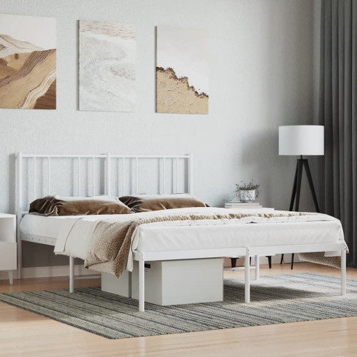  Bed Frame White Powder-coated steel Full Bed Frame Rectangular A949-352528