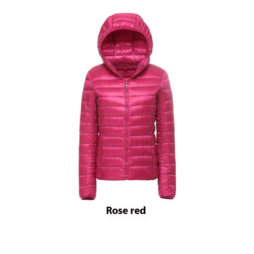 Color: Rose Red, Size: 3XL - Women's Short Slim-fit Lightweight Thin Loose Hooded Coat Q119-CJYD253635659GT