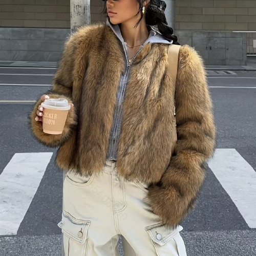 Color: Brown, Size: L - Fur Women's Casual European And American Street Style Fox Fur Q119-CJYD255362009IR