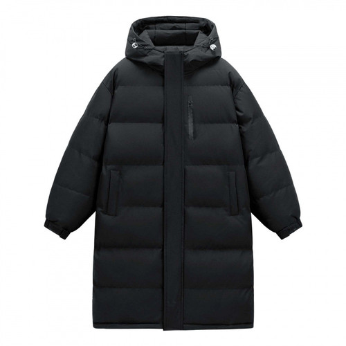 Color: Black D016, Size: XL - Women's Mid-length And Long Winter Coat With A Thickened Fur Collar Q119-CJPK263634716PK