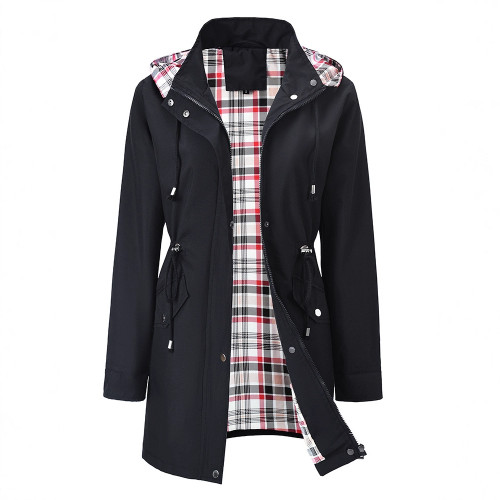 Color: Black, Size: XXL - Women's Windbreaker Waterproof Elegant Style Q119-CJYD246523415OL