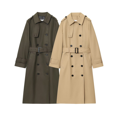 Women's Long Graceful And Fashionable Double Breasted Trench Coat Q119-CJYD2576847