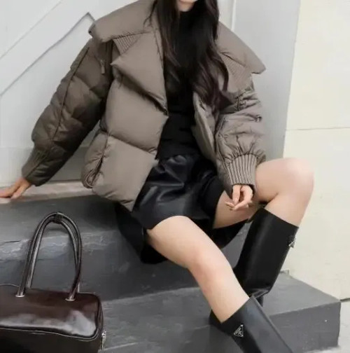 Color: Ivory, Size: S - Overcoat 2025 New Fashion Women Down Jacket Winter White Duck Down High Qua F640-12000043210227577