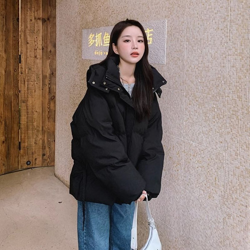Color: Black, Size: 4XL - Loose Thick Drawstring Warm Coat Tide Q119-CJJK252824614NM