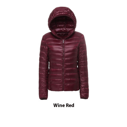 Color: Wine Red, Size: 2XL - Women's Short Slim-fit Lightweight Thin Loose Hooded Coat Q119-CJYD253635648VE