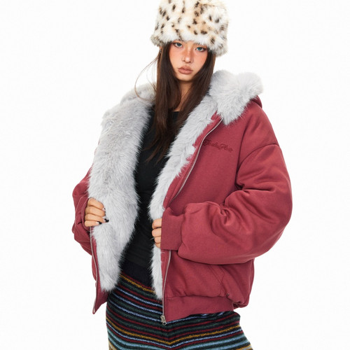 Hooded Cotton Winter American High Street Loose Thickened Warm Q119-CJJK2595737