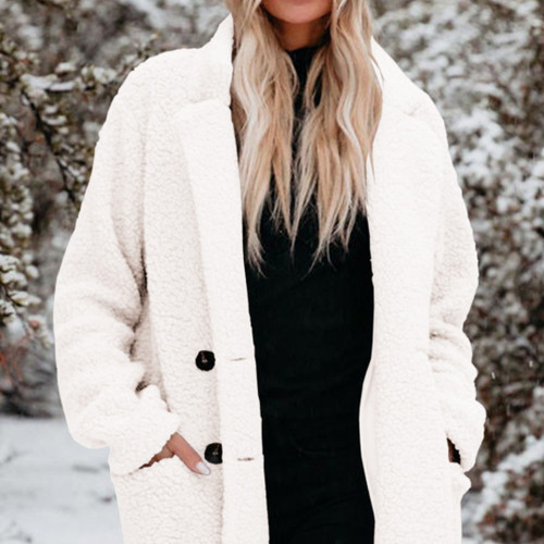 Women's Long-sleeved Lapel Plush Top Q119-CJQB2266471