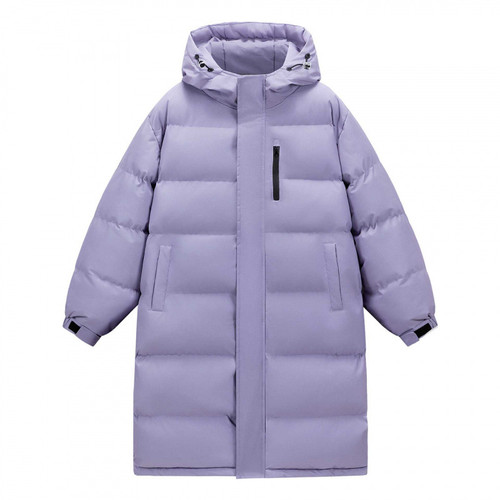 Color: Purple D016, Size: XL - Women's Mid-length And Long Winter Coat With A Thickened Fur Collar Q119-CJPK263634722VE