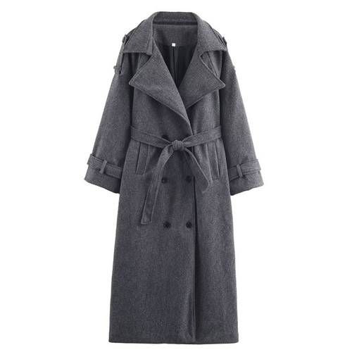 Women's Double-breasted Wool Coat Q119-CJQB2587483