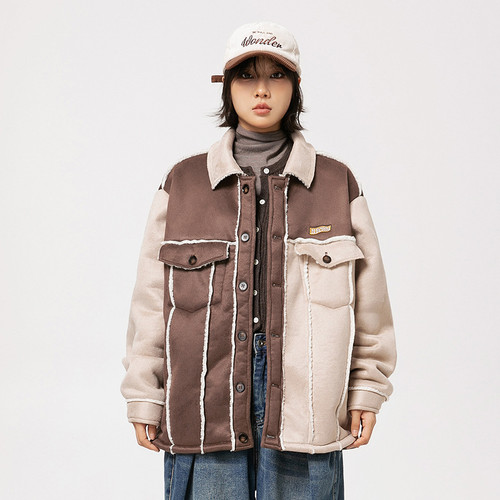 Retro High Street Fur Integrated Lapel Embroidery Cotton-padded Jacket Q119-CJPK2139339