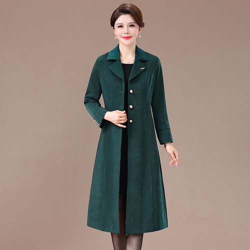 Color: Dark Green, Size: 9XL - Women's Casual Solid Color Trench Coat Q119-CJYD202048027AZ