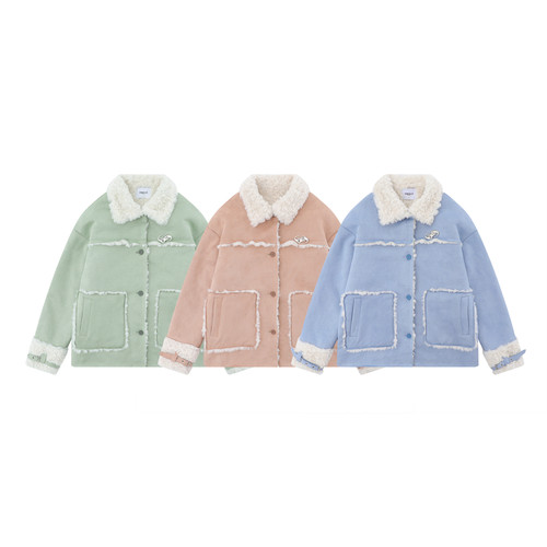 Women's Patchwork Lambswool Lapel Cotton-padded Coat Q119-CJPK2001925