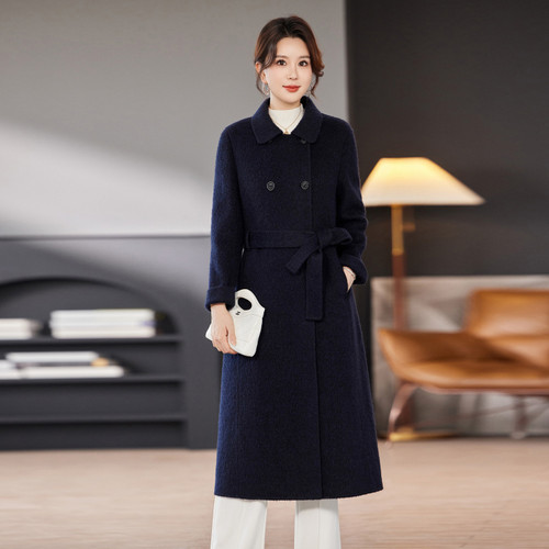 Double-breasted Over-the-knee Fashion Zero Cashmere Coat Q119-CJQB2537805