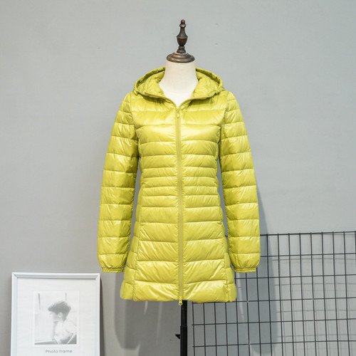 Color: Fruit green, Size: 4XL - Autumn And Winter Lightweight Down Jacket Women's Mid-length Plus S Q119-CJWJ246828107GT