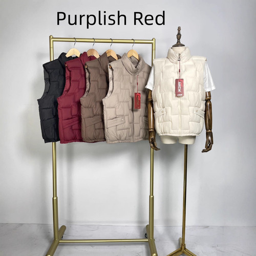 Color: Purplish Red, Size: XL - Stylish And Lightweight Design Sense Silk Line Thermal Vest Q119-CJYD247369919SH