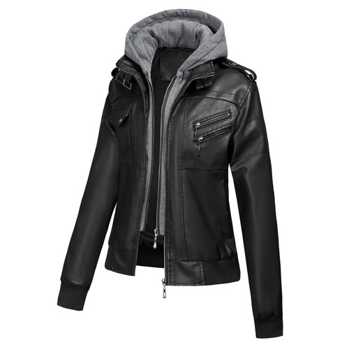 Large Size Women's Artificial Leather Women's Motorcycle Jacket American Style Q119-CJYD2568010