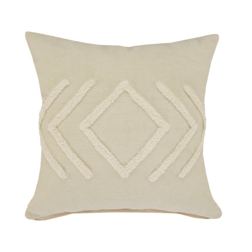 20" X 20" Birch And White 100% Cotton Geometric Zippered Pillow N270-516970