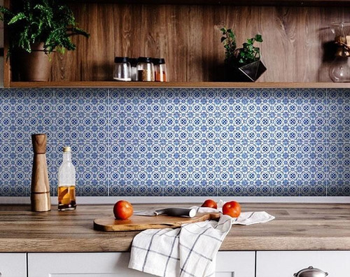 8" X 8" Blue Micro Peel And Stick Removable Tiles N270-400129