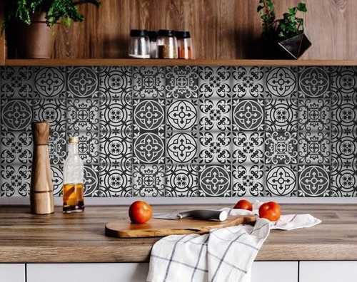 8" X 8" Gray and White Multi  Peel and Stick Removable Tiles N270-399889