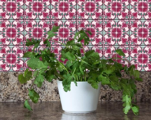 5" X 5" Rosa Pink Lea Removable Peel and Stick Tiles N270-400231