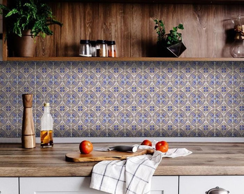 8" X 8" Blue Taupe Nova Removable Peel and Stick Tiles N270-400224