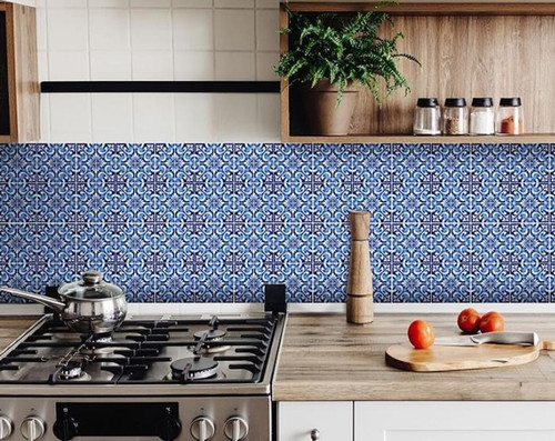 7" X 7" Blue Bali Removable Peel and Stick Tiles N270-400238