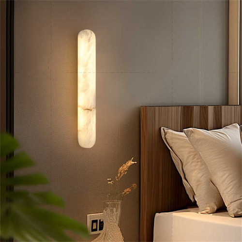Modern Minimalist Bedroom Bedside Copper Marble Wall Lamp Q119-CJSN2557658