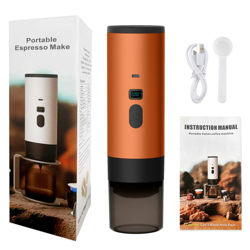 Color: Vibrant Orange, Product Specifications: High end version - Portable Capsule Coffee Machine A Q119-CJYD242771804DW