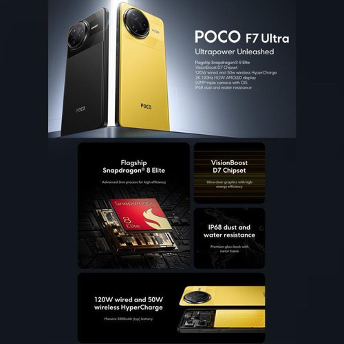 [HK Warehouse] Xiaomi POCO F7 Ultra Global, 12GB+256GB, In-screen Fingerprint, 6.67 inch Xiaomi Hyp D783-MPH3016Y