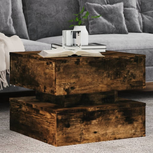 Coffee Table Smoked Oak Engineered Wood Lights Coffee Table A949-839858