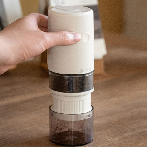 Portable Electric Grinder with Transparent Storage Bin USB Rechargeable Adjustable Coarseness Coffe K484-FQZDN_XNLWUNVC