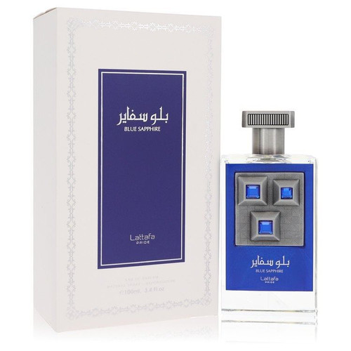 Lattafa Pride Blue Sapphire by Lattafa Eau De Parfum Spray (Unisex) 3.4 oz (Men) V728-563533