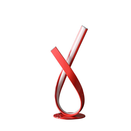 17" Red Modern Abstract Ribbons Table Lamp N270-482674
