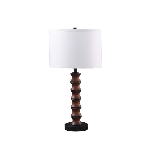 28" Dark Cherry Polyresin Indents Table Lamp With White Shade N270-475649