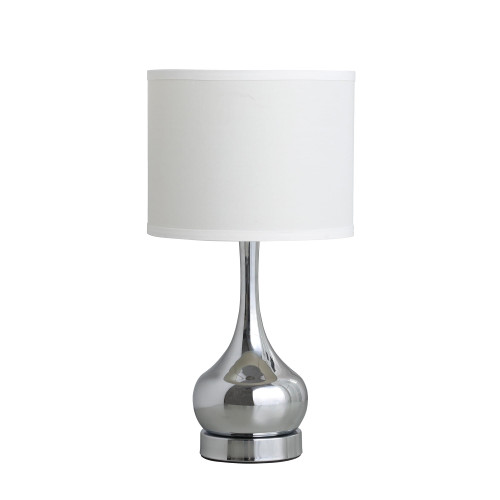 19" Silver Bedside Table Lamp With White Drum Shade N270-468454