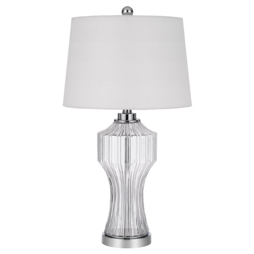 26" Clear Glass Table Lamp With White Empire Shade N270-524745